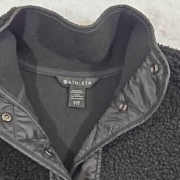 Athleta Size XXS Womens Cozy Sherpa Snap Sweatshirt Soft Fleece NWT - Picture 2 of 10